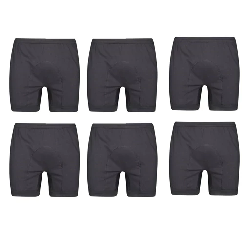 شورت مردانه پادار نخ پنبه خاکستری برند شایسته 6 عددی