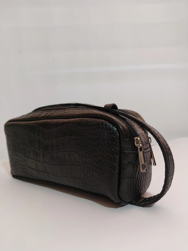 👜 شوزبگ چرمی طرح کروکودیل مشکی کد ۱۱۴