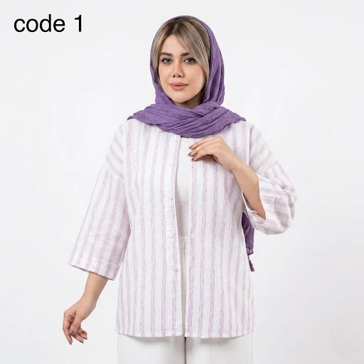 شومیز راه راه لینن مدل آلما علیدسا