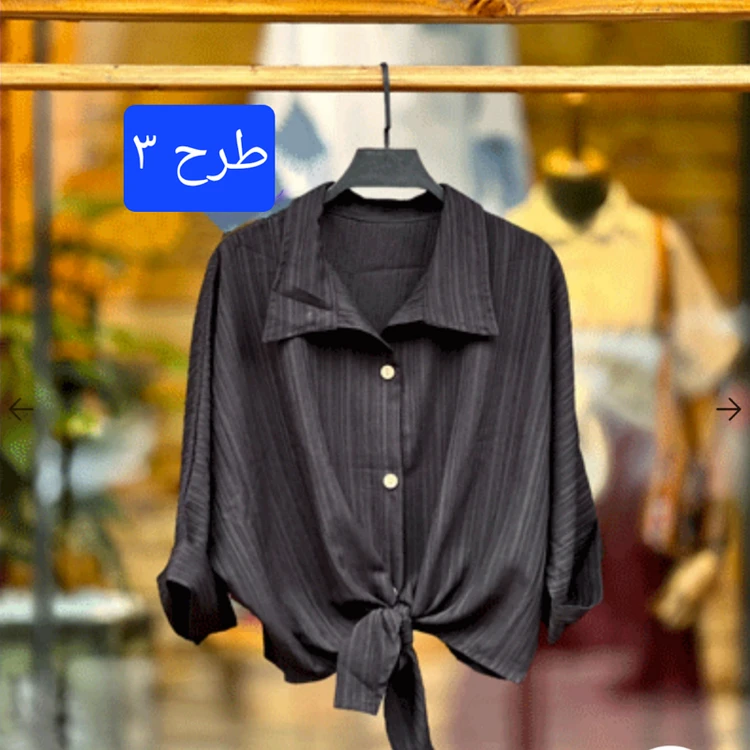 شومیز زنانه اطلسی جلو گره کد ۲۱۳