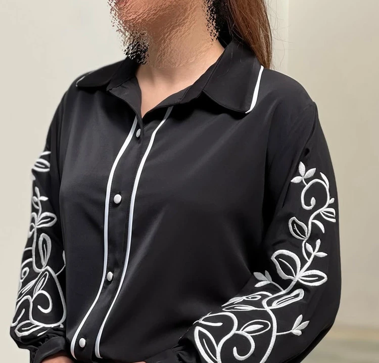 شومیز زنانه ترک آستین گلدوزی