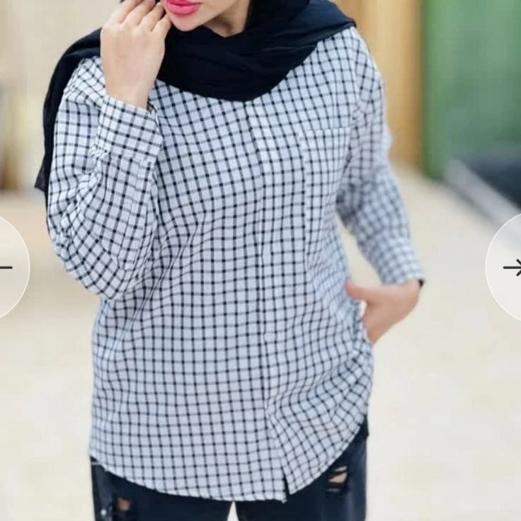شومیز زنانه چهارخونه لنین_شیکان