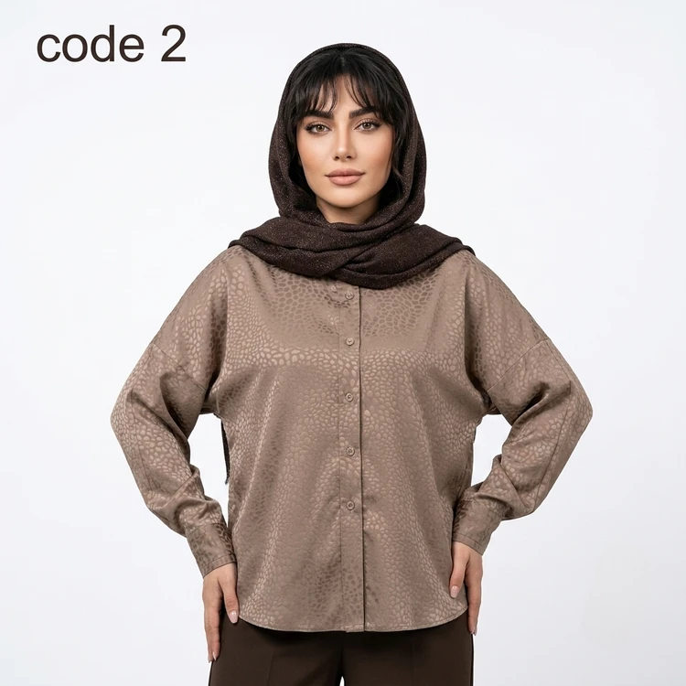 شومیز ساتن سنگی مدل یارین علیدسا