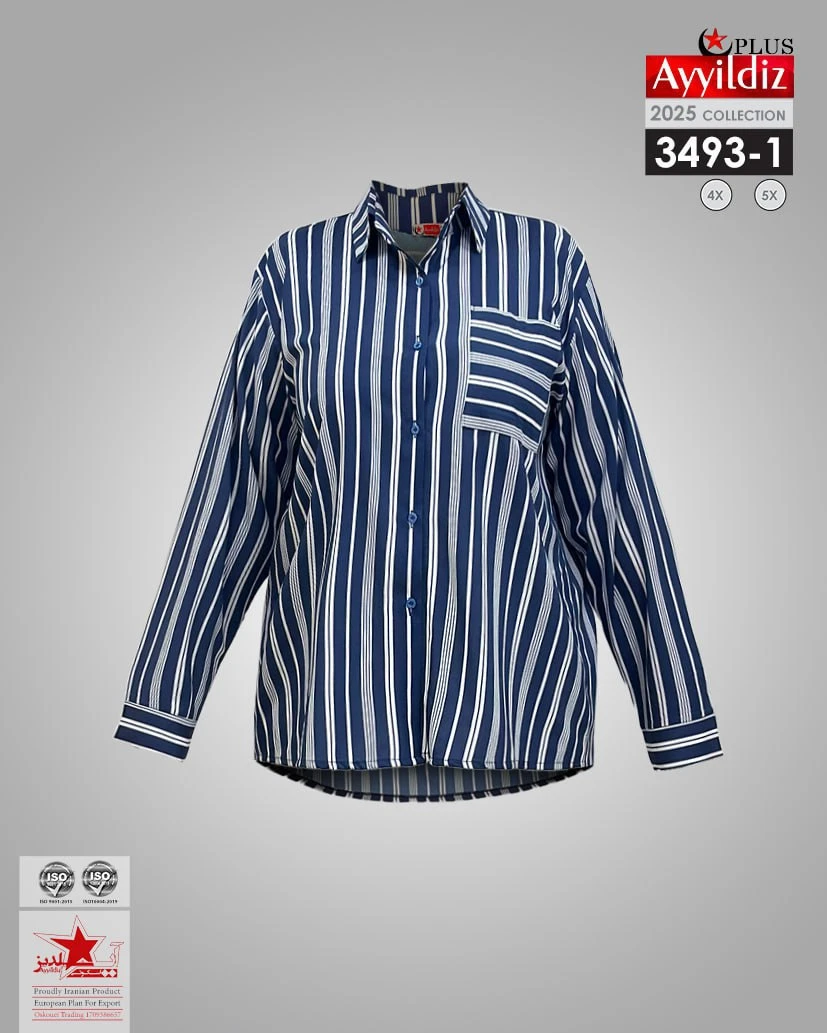 شومیز مجلسی سایز بزرگ زنانه کد 3341