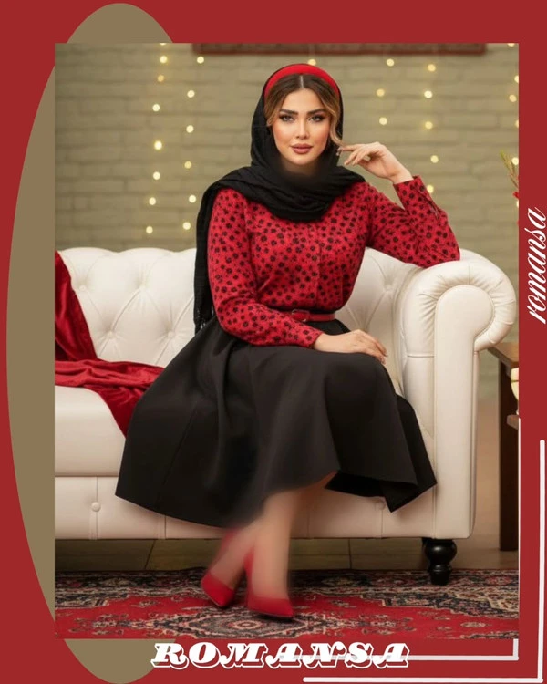 شومیز مخمل کبریتی طرحدار