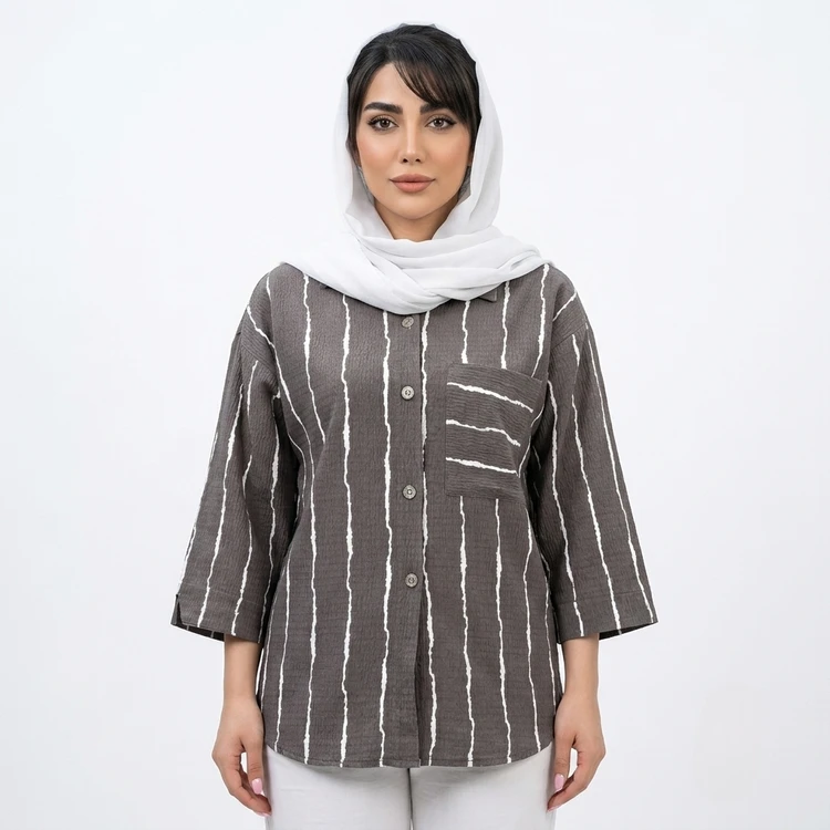 شومیز پری آستین دکمه مدل پولاریس علیدسا