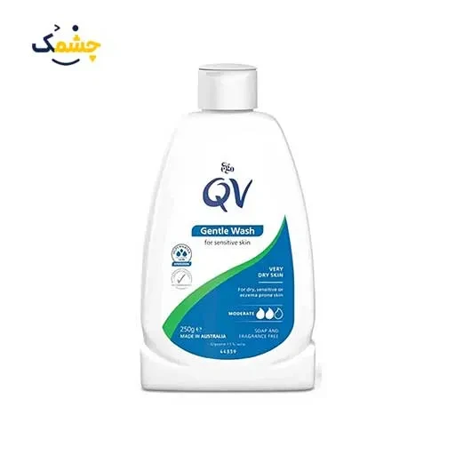 شوینده QV کیووی مناسب پوست حساس و خشک مدل Gentle Wash حجم 250 میل