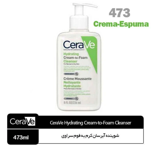 شوینده آبرسان کرم به فوم سراوی CeraVe Cream-to-foam cleanser