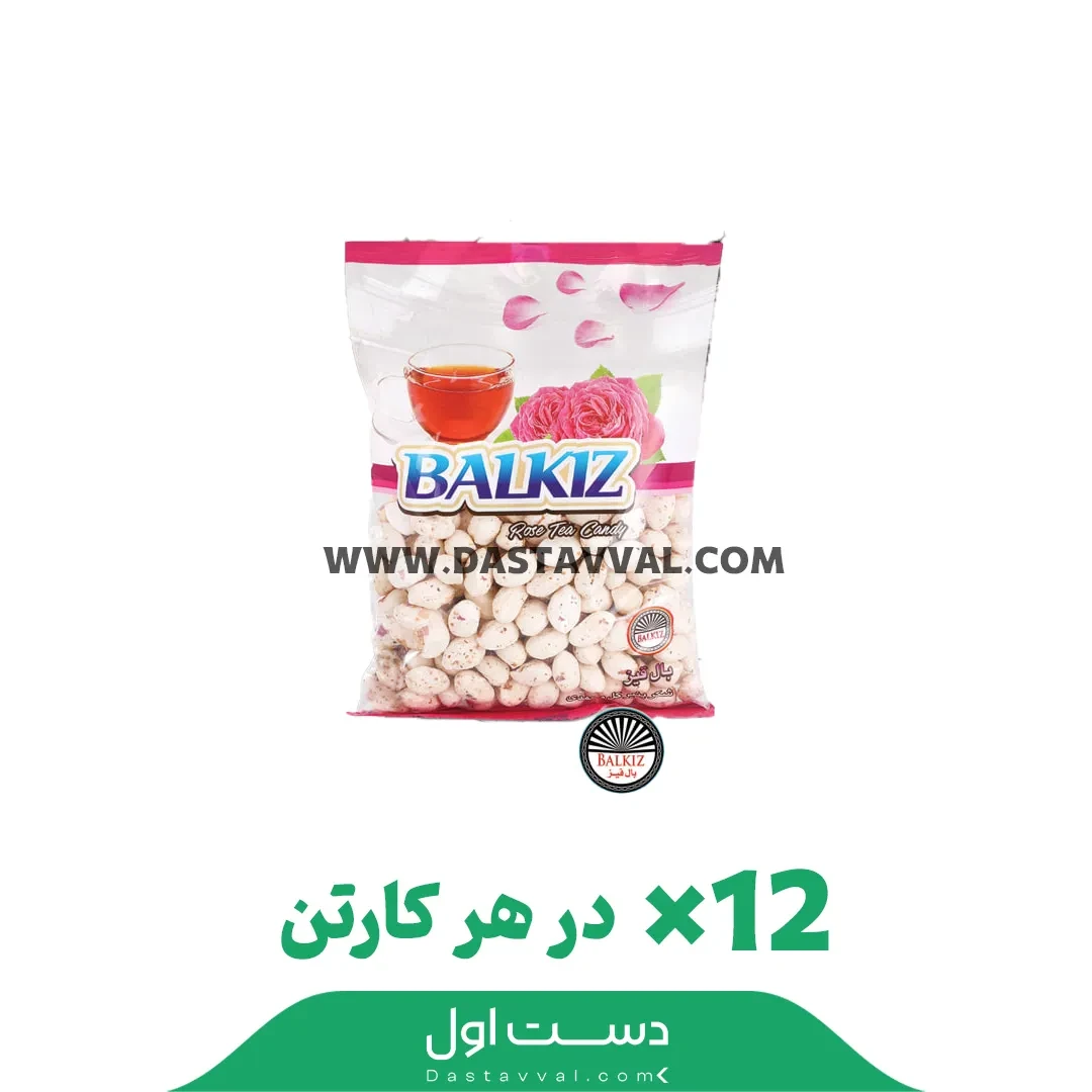 شکر پنیر پاکتی با طعم گل محمدی ۲۵۰ گرمی بال قیز – دوازده عدد در هر کارتن