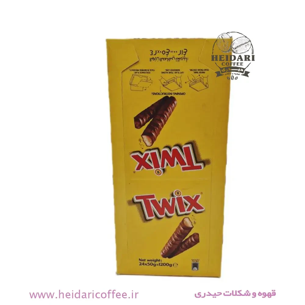 شکلات بیسکوئیتی توییکس (Twix) با روکش کارامل و شکلات شیر