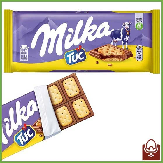 شکلات تخت شیری میلکا با بیسکوئیت توک – 87 گرمی | Milka Tuc