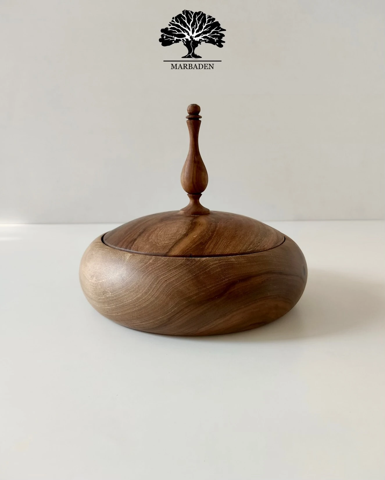 شکلات خوری درب دار چوبی قطر 20cm (چوب گردو) 5-Malatya