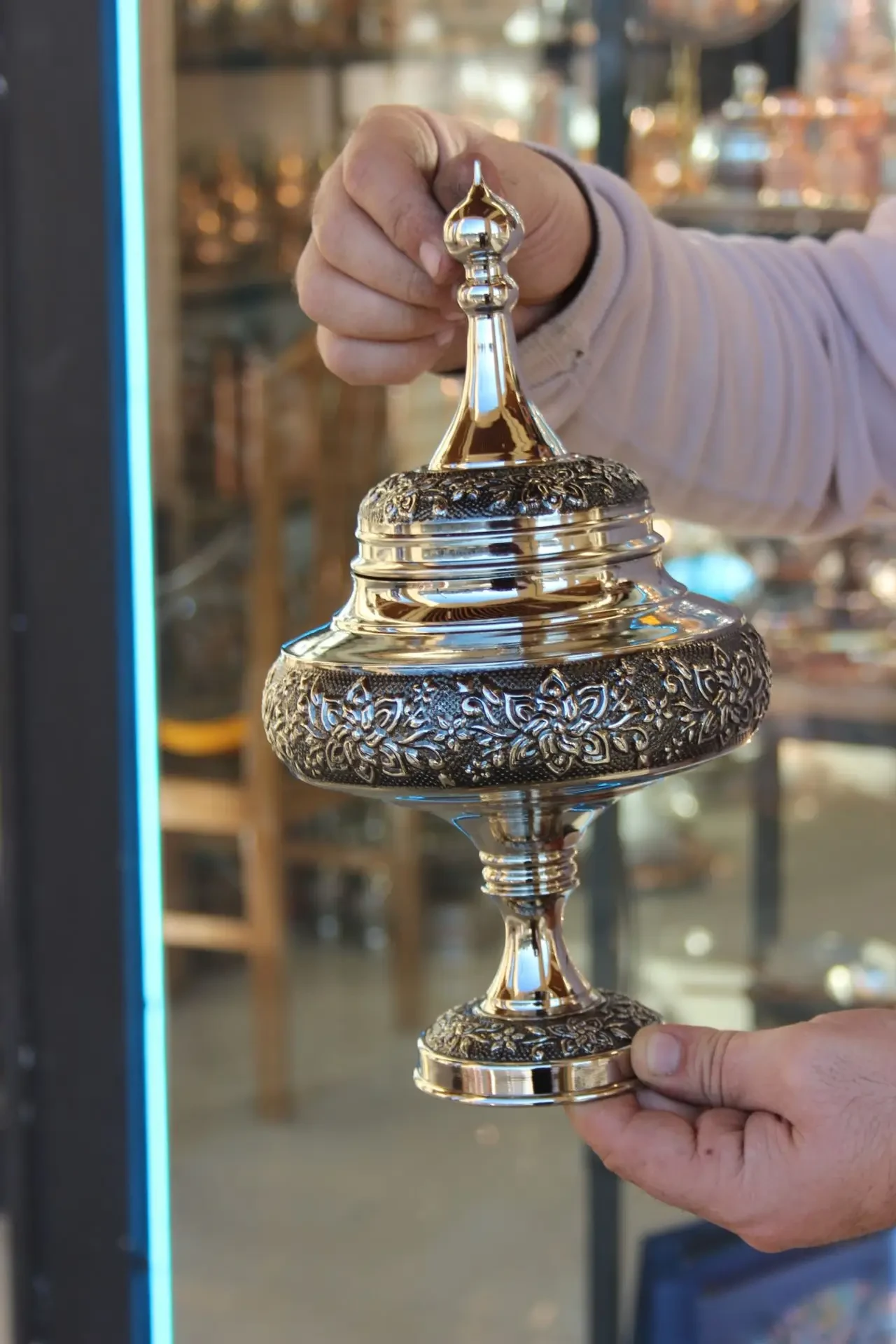 شکلات خوری مسی طرح بهار کروم شده