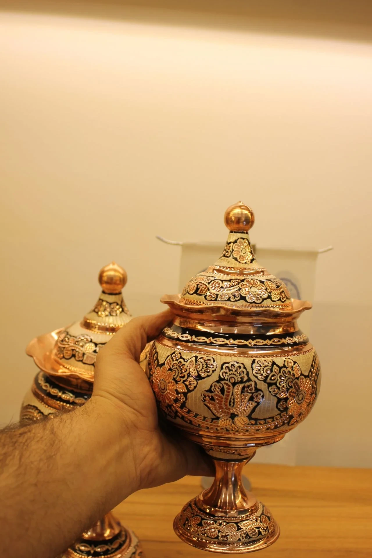 شکلات خوری مسی نقره کوب-2