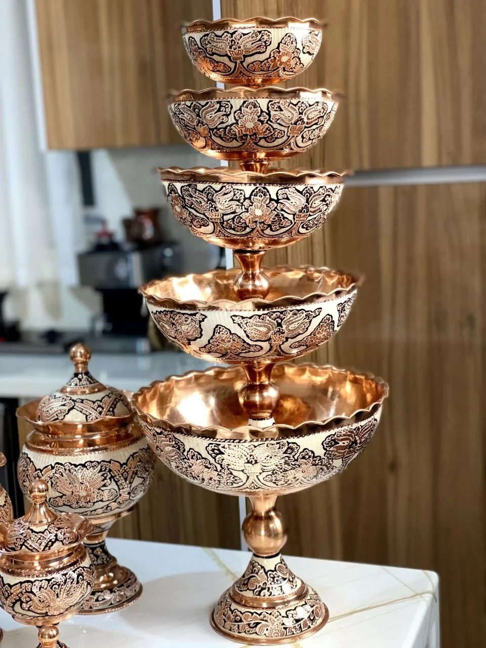 شکلات‌خوری مسی نقره کوب هامون سایز 1