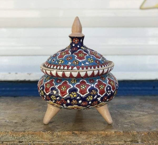 شکلات خوری میناکاری پایه دار