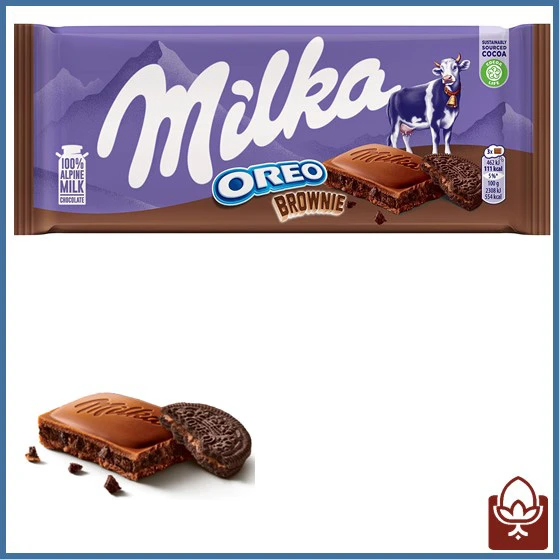 شکلات میلکا اورو براونی 100 گرمی | Milka Oreo Brownie Chocolate اصل