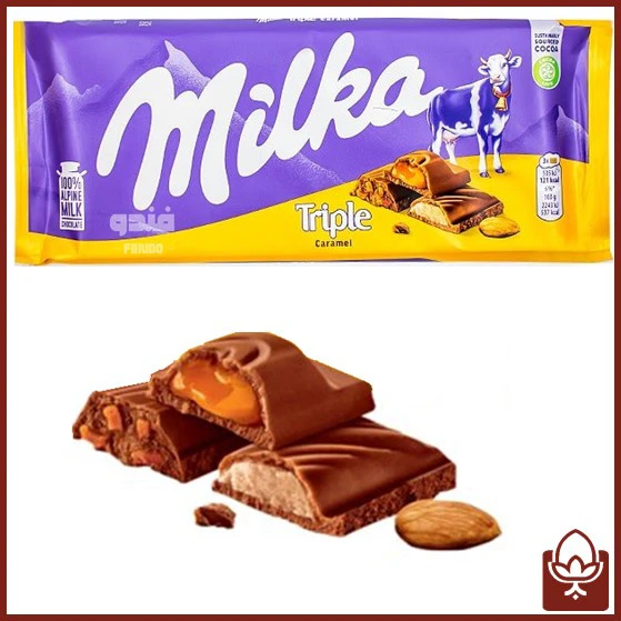 شکلات میلکا تریپل کارامل 100 گرمی – Milka Triple Caramel Chocolate