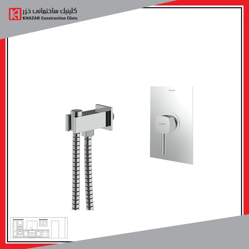 شیر توالت توکار شودر رومر BRASS