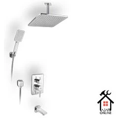 شیر حمام توکار جزیره مدل زیرات A کروم سقفی
