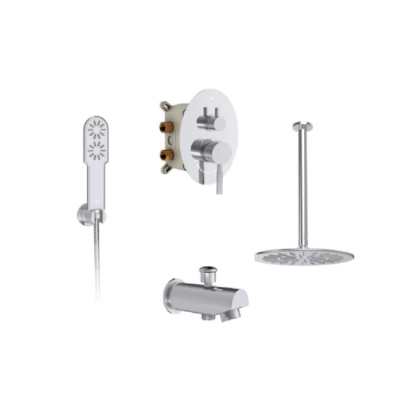 شیر دوش توکار شودر مدل روگن تیپ 4 brass