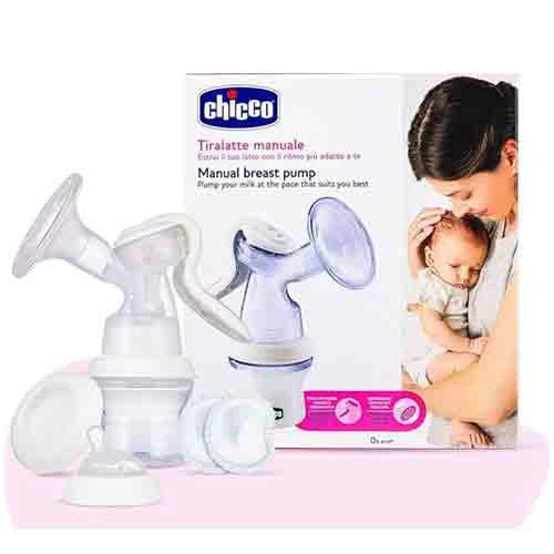 شیر دوش دستی ایتالیایی چیکو Feeling Natural Chicco با لیوان سیلیکونی و دسته ارگونومیک شفاف سفید رنگ