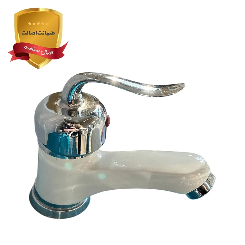 شیر روشویی سفید کروم قاجاری01