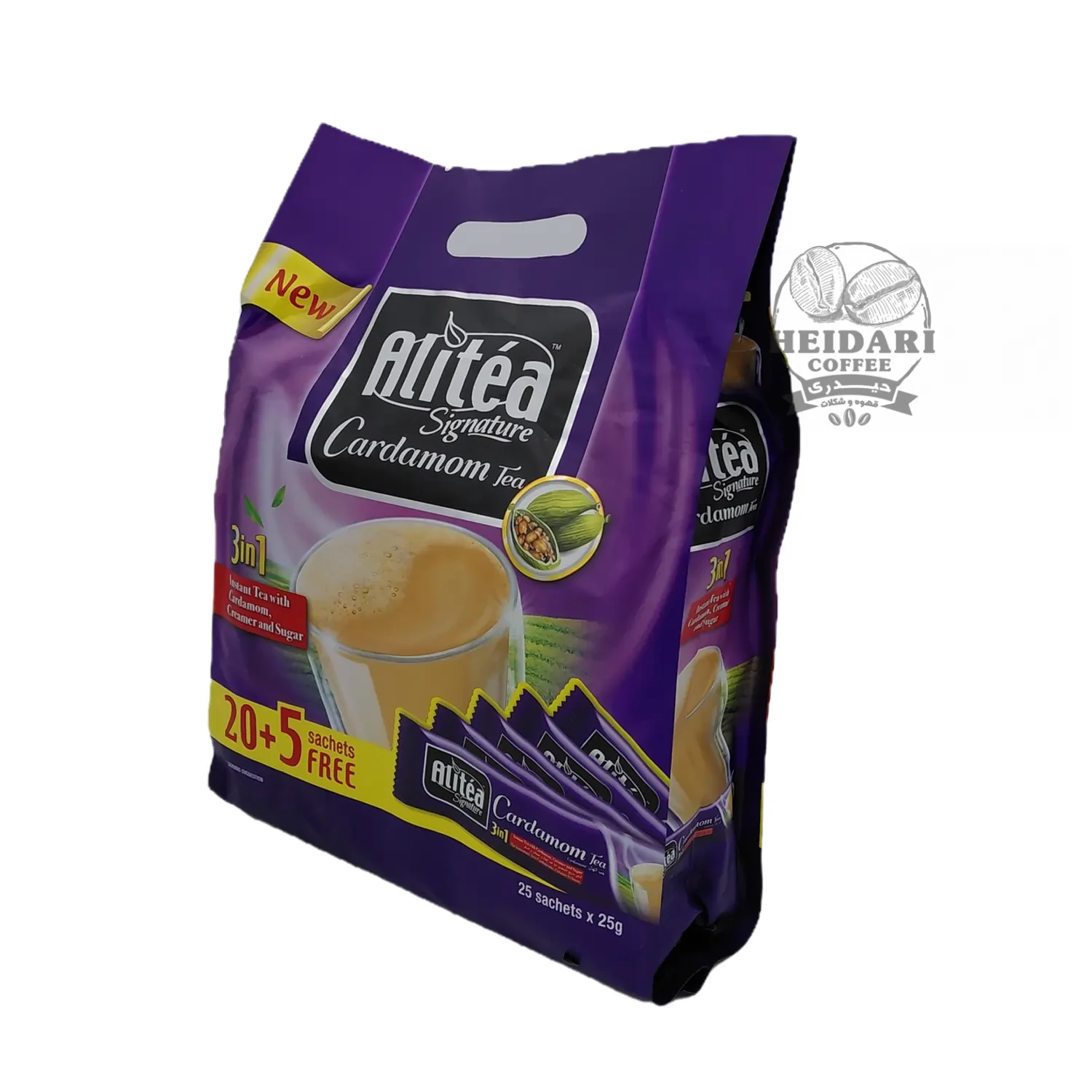 شیر چای علی تی با طعم هل Alitea Cardamom بسته 25 عددی
