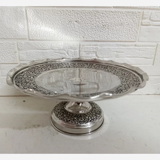 شیرینی خوری مسی روکش کروم قطر26 ارسال رایگان