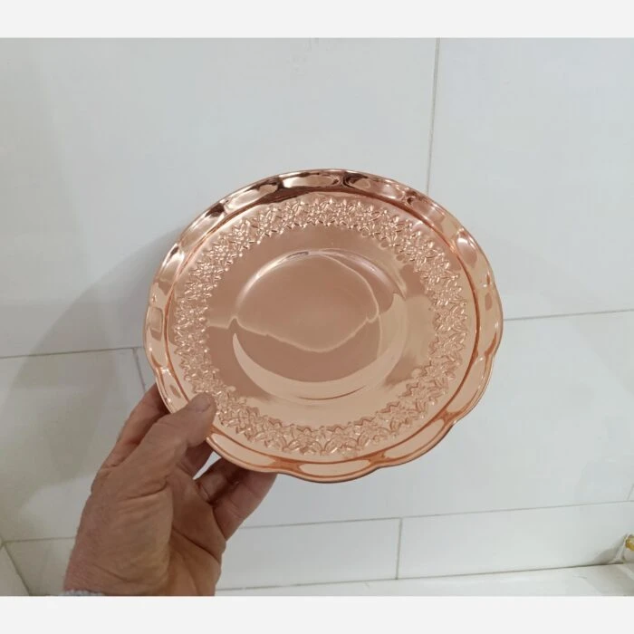 شیرینی خوری مسی گل برجسته قطر 24 نانو ارسال رایگان