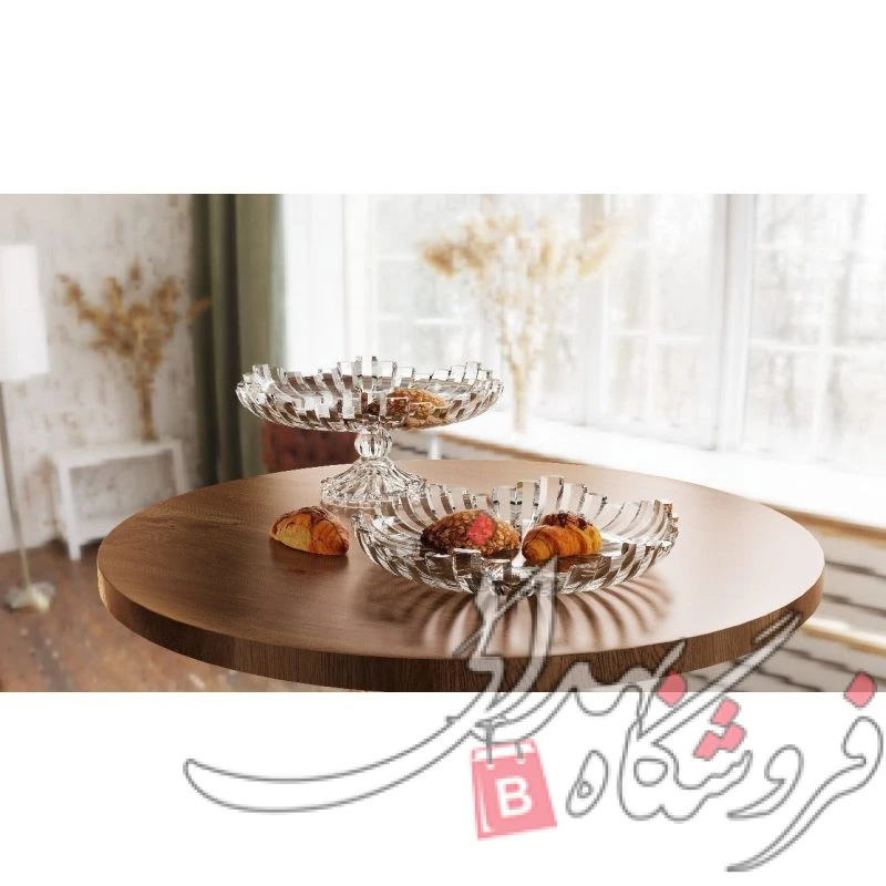 شیرینی خوری پایه دار شیشه ای برلین