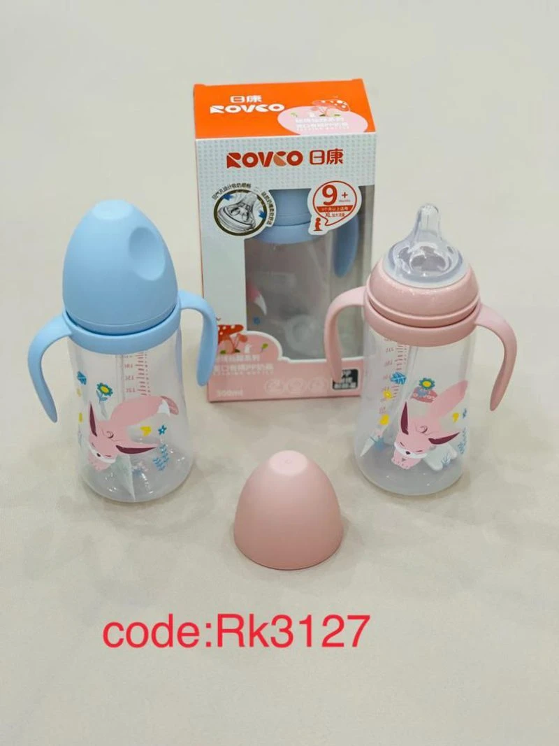 شیشه شیر طلقی 300 میل 9+ رووکو ROVCO دسته دار کد RK-3127