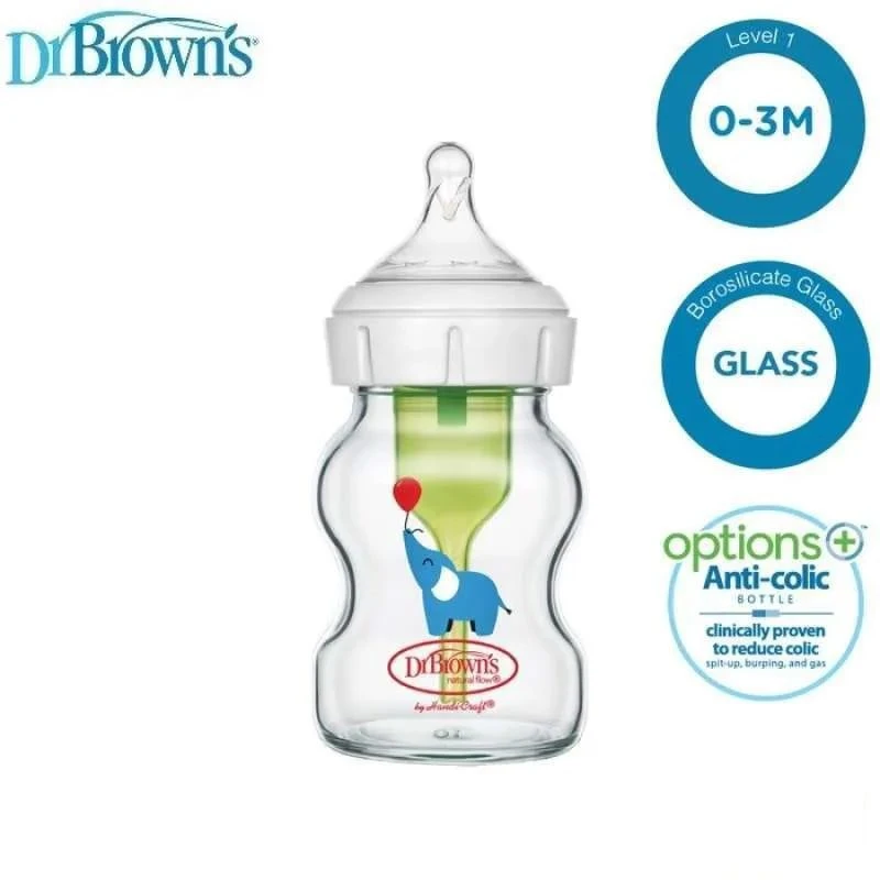شیشه شیر عریض پیرکس دکتر براونز 150 میلی لیتر طرح دار dr browns web51621-ch