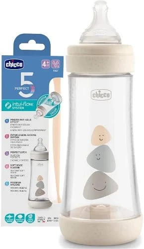 شیشه شیر پرفکت perfect ۵ میل 300ml ضد نفخ +4m چیکو chicoo