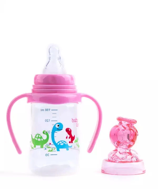 شیشه شیردسته دار کلاسیک طرح ارک صورتی 150 میل 0-6 ماه بی بی لند babyland کد 510