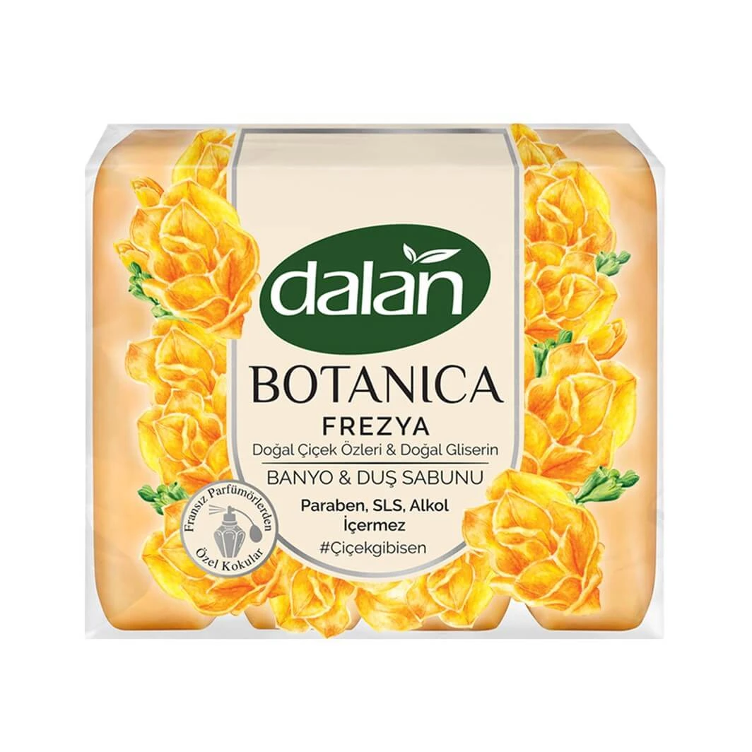 صابون دست و بدن گیاهی بسته 4 عددی دالان Dalan رایحه گل فیریزیا 600 گرم