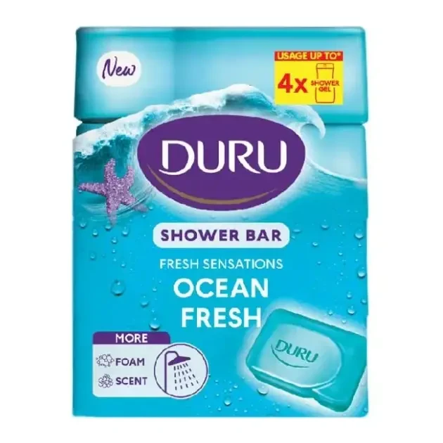 صابون گلیسیرین دورو Duru رایحه Ocean Fresh بسته 4 عددی 600 گرم اصل و اورجینال