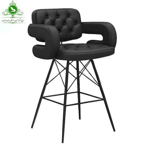 صندلی اپن مدل لمسه دسته دار پایه ایفلی فلزی