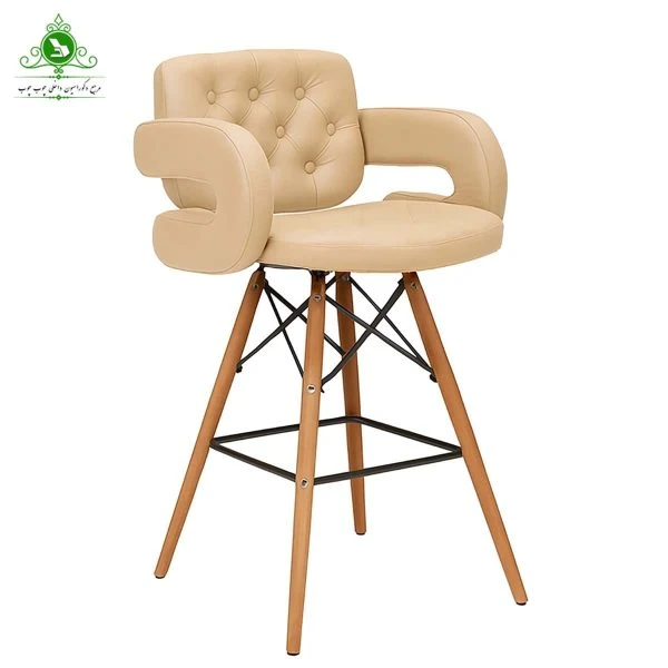 صندلی اپن مدل لمسه دسته دار پایه ایفلی چوبی