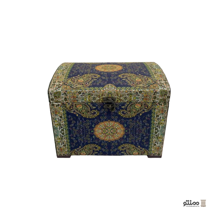 صندوقچه ترمه طرح افشار رنگ سرمه ای سایز 40*50