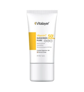 ضد آفتاب بژ روشن ویتالیر مخصوص انواع پوست (لایت بژ)مدل Vitamin C