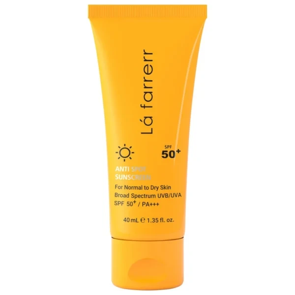 ضد آفتاب بی رنگ لافارر مدل SPF50 مناسب پوست خشک و نرمال حجم 40 میلی لیتر