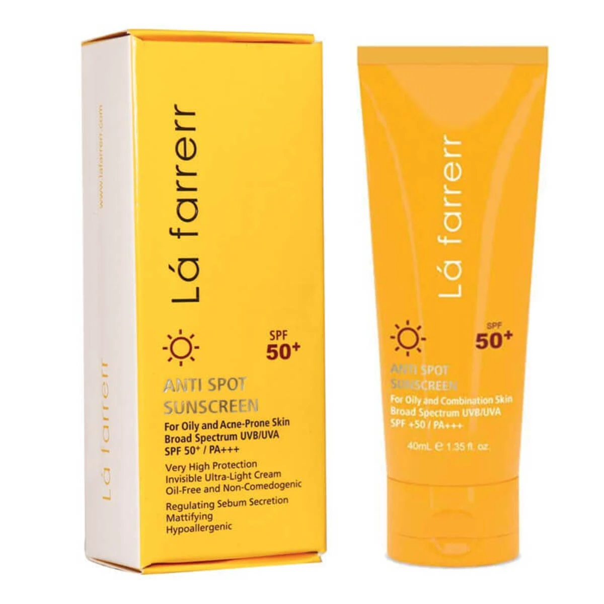 ضد آفتاب بی رنگ و ضد لک لافارر مناسب پوست چرب و آکنه دار با SPF50(لافارر)