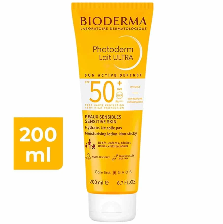 ضد آفتاب خانواده مدل Photoderm Lait Ultra حجم 200 میل اصل و اورجینال واردات قانونی از منطقه آزاد ارس