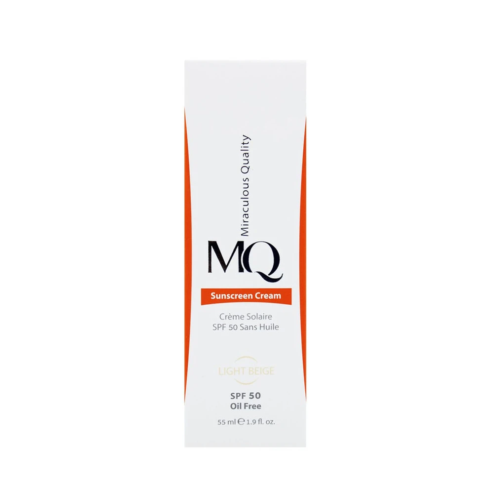ضد آفتاب رنگی ام کیو بژطبیعی SPF 50 مدل Oil Free حجم 55ml