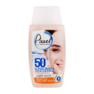 ضد آفتاب رنگی بژ طبیعی پیکسل با Spf50 مناسب پوست خشک تا نرمال و حساس حجم 50 میلی لیتر