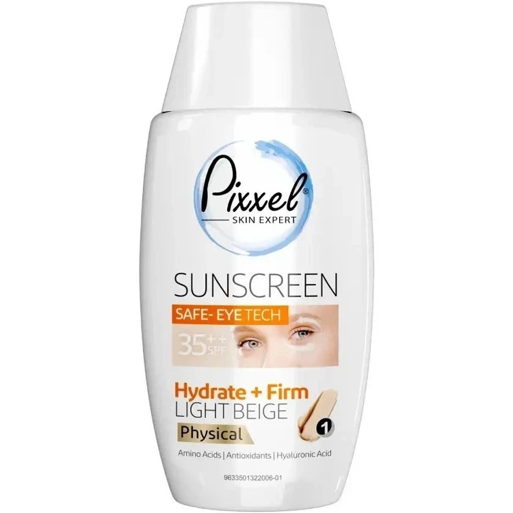 ضد آفتاب رنگی دور چشم پیکسل فیزیکال SPF 35 بژ روشن (شماره ۱) حجم 50 میل