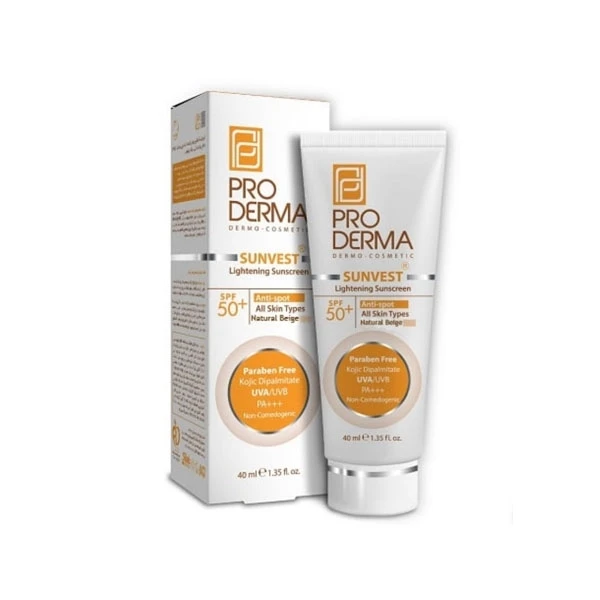 ضدآفتاب بژ طبیعی پرودرما مدل پوست چرب و جوشدار SPF50