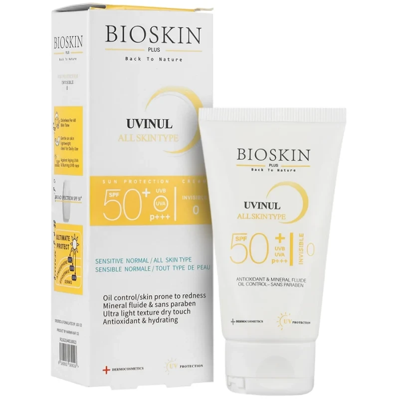 ضدآفتاب بی رنگ پوست مختلط تا چرب بایواسکینSPF50