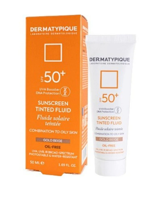 ضدآفتاب رنگی SPF۵۰درماتیپیک (بژ طلایی)